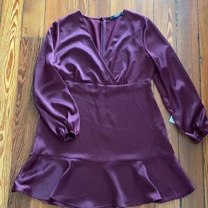 ZARA Basic Collection Maroon Silk Dress